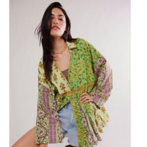 Free People Hazy Baby Printed Mini Dress